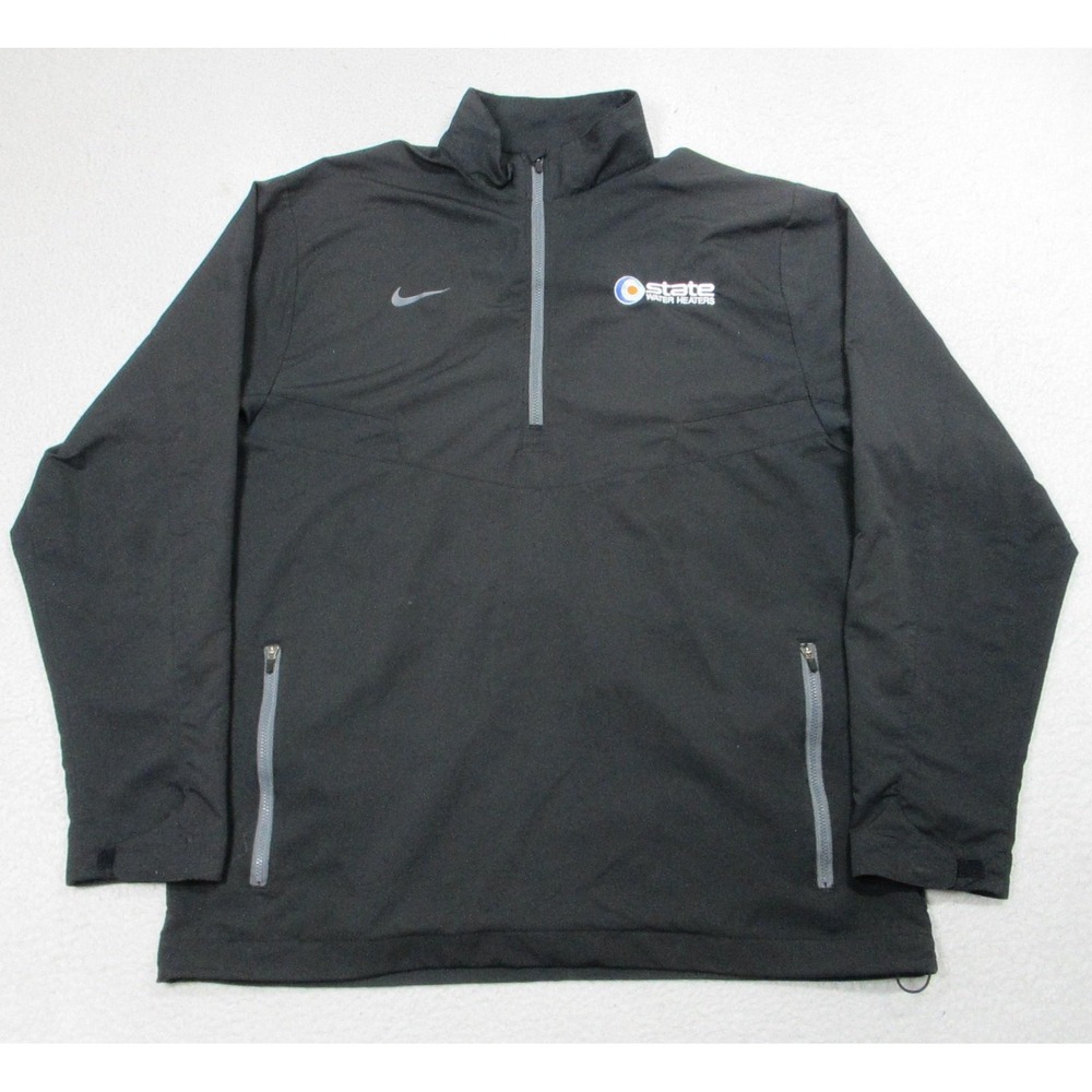 Nike Golf Jacket Mens Large Black Dri-FIT 1/4 Zip State Water Heaters 578675-010